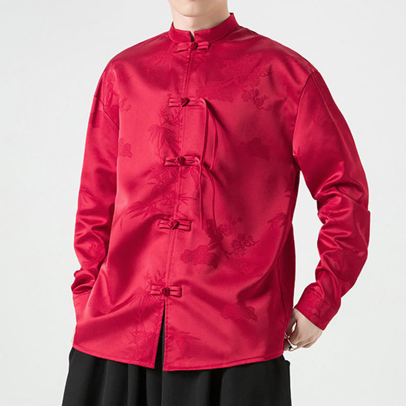 Veste de costume Tang à manches longues pour homme, motif Buddha Stones, à boutons grenouille - image 4