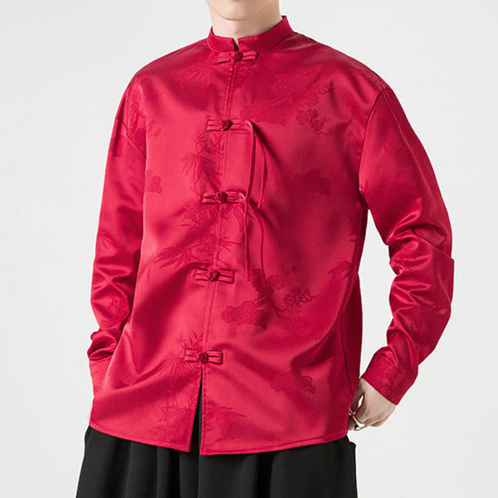 Veste de costume Tang à manches longues pour homme, motif Buddha Stones, à boutons grenouille - image 4