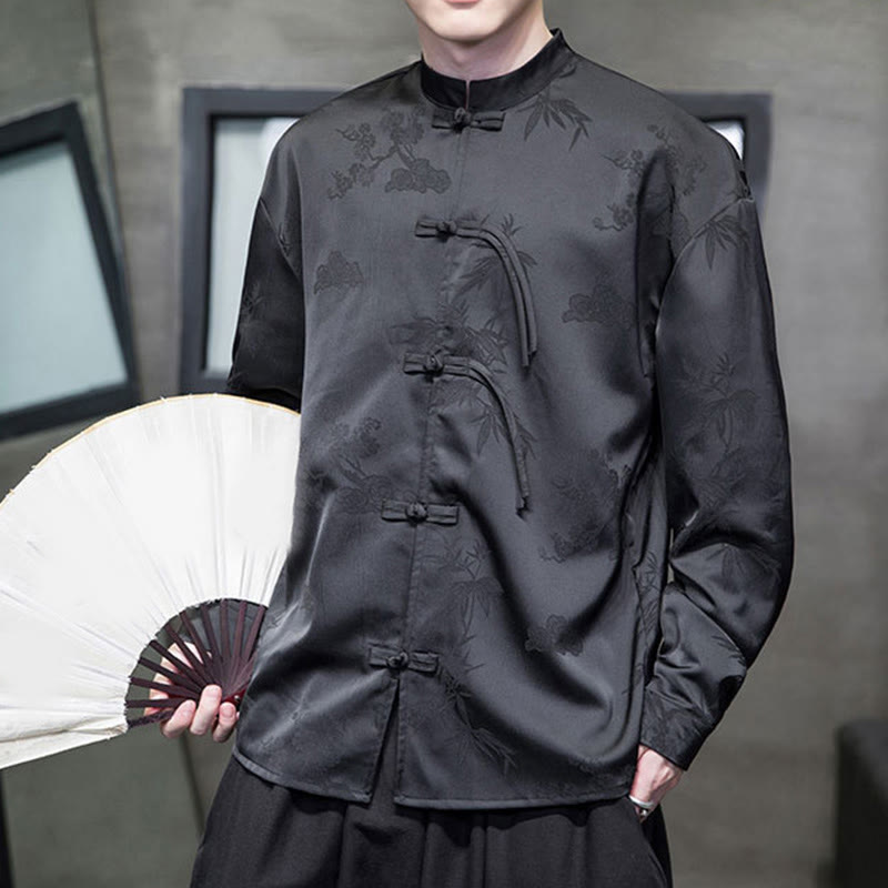 Veste de costume Tang à manches longues pour homme, motif Buddha Stones, à boutons grenouille - image 18