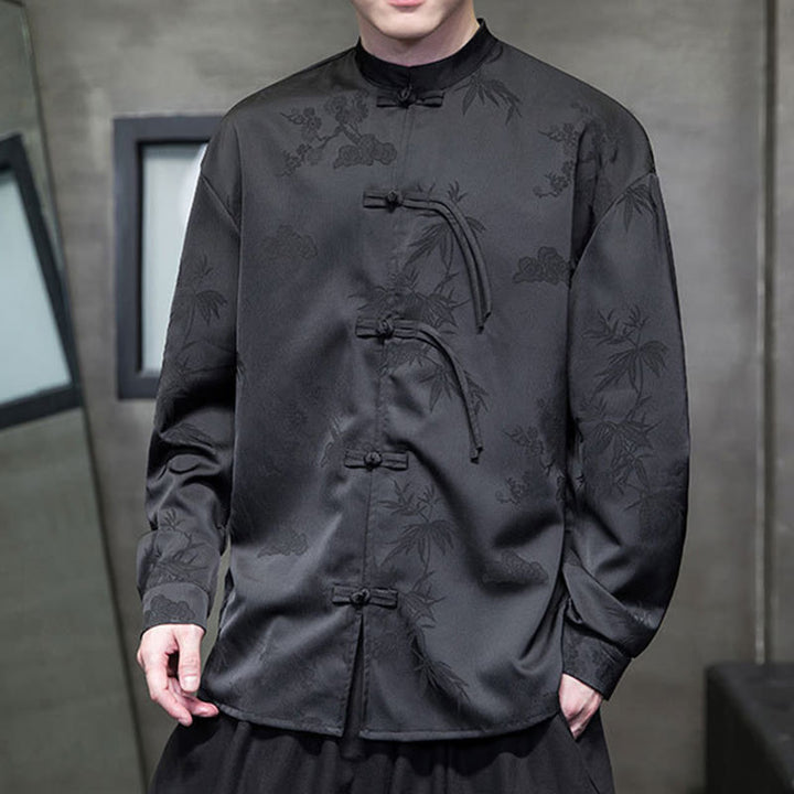 Veste de costume Tang à manches longues pour homme, motif Buddha Stones, à boutons grenouille - image 11