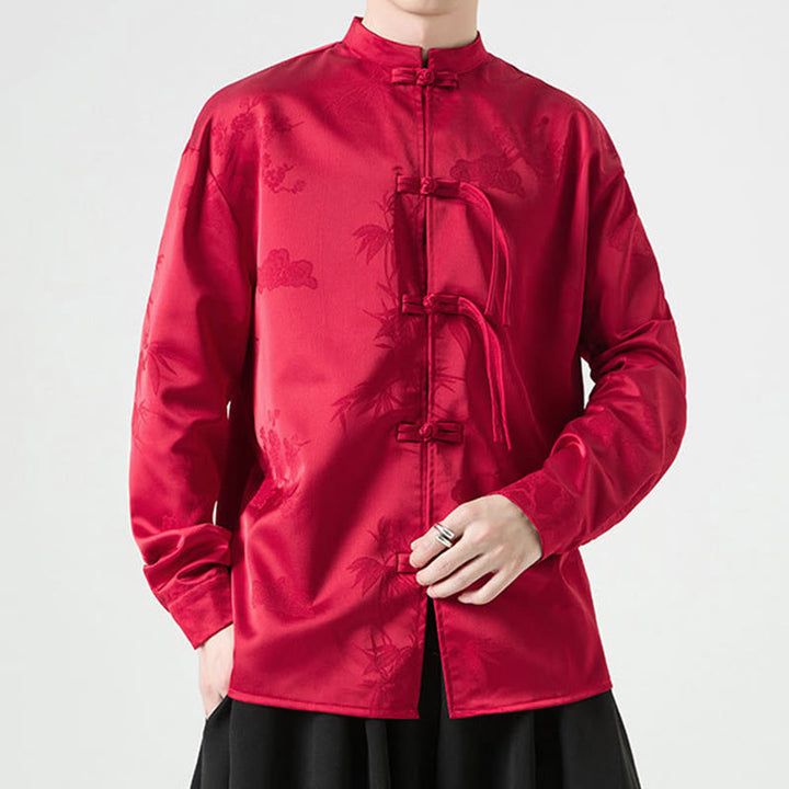 Veste de costume Tang à manches longues pour homme, motif Buddha Stones, à boutons grenouille - image 6
