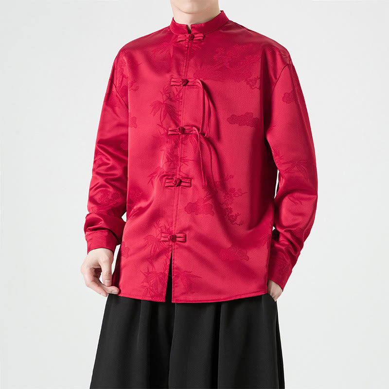 Veste de costume Tang à manches longues pour homme, motif Buddha Stones, à boutons grenouille - image 7