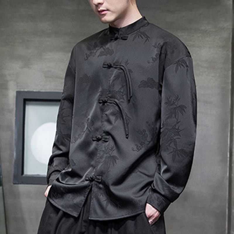 Veste de costume Tang à manches longues pour homme, motif Buddha Stones, à boutons grenouille - image 16