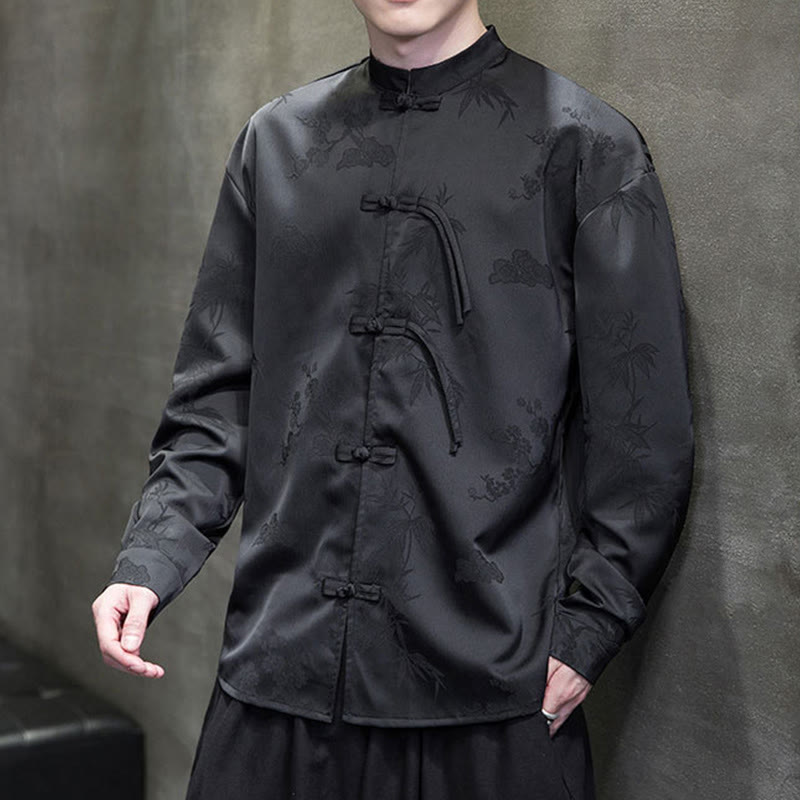 Veste de costume Tang à manches longues pour homme, motif Buddha Stones, à boutons grenouille - image 19