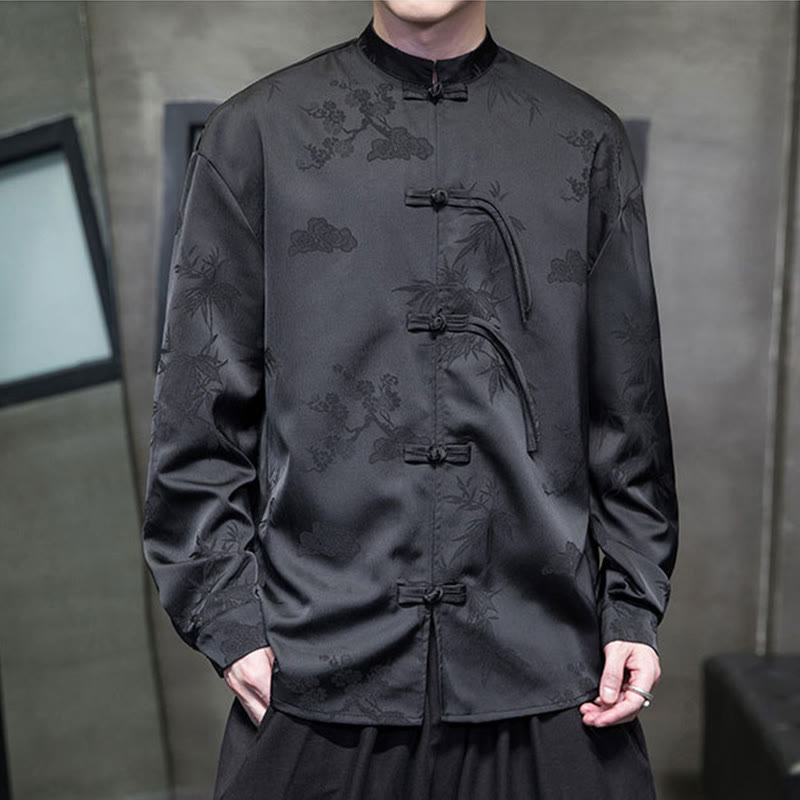 Veste de costume Tang à manches longues pour homme, motif Buddha Stones, à boutons grenouille - image 13