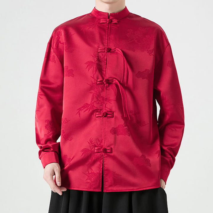 Veste de costume Tang à manches longues pour homme, motif Buddha Stones, à boutons grenouille - image 3