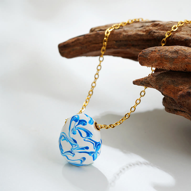 Collier pendentif en forme de goutte d'eau en cuivre avec Buddha Stones et guérison de la richesse - Cuivre - image 0