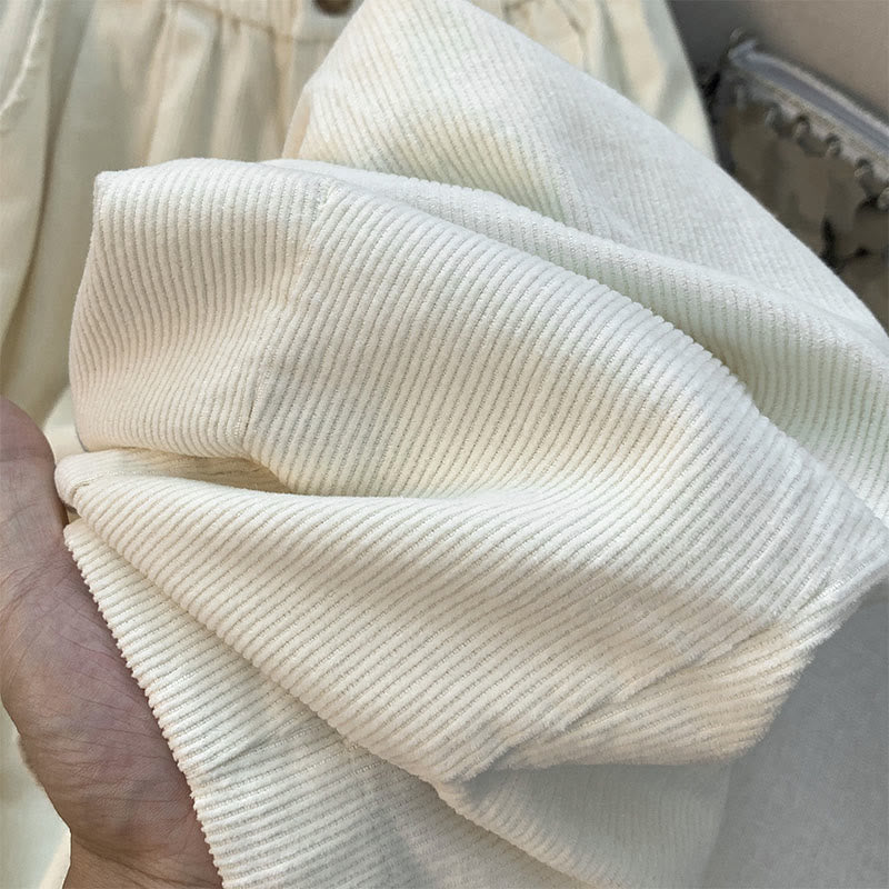 Pantalon large en velours côtelé de coton avec poches et taille élastique Buddha Stones pour femme - image 11