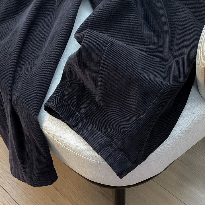 Pantalon large en velours côtelé de coton avec poches et taille élastique Buddha Stones pour femme - image 21