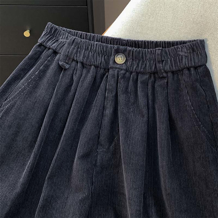 Pantalon large en velours côtelé de coton avec poches et taille élastique Buddha Stones pour femme - image 20