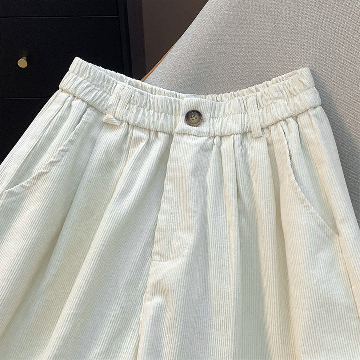 Pantalon large en velours côtelé de coton avec poches et taille élastique Buddha Stones pour femme - image 7