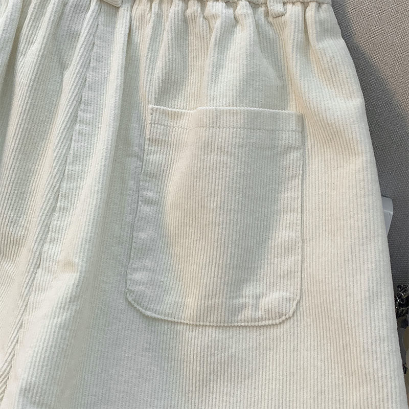 Pantalon large en velours côtelé de coton avec poches et taille élastique Buddha Stones pour femme - image 9