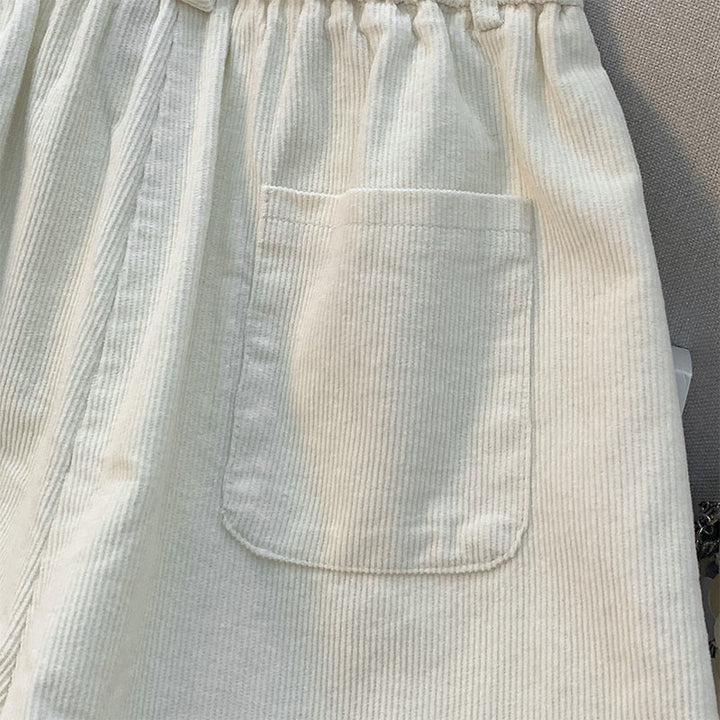 Pantalon large en velours côtelé de coton avec poches et taille élastique Buddha Stones pour femme - image 9