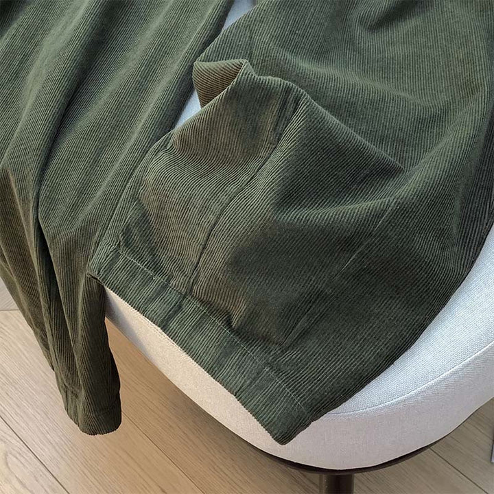 Pantalon large en velours côtelé de coton avec poches et taille élastique Buddha Stones pour femme - image 2