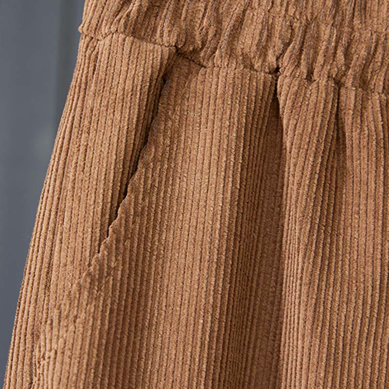 Pantalon sarouel en velours côtelé de coton épais pour femme, motif Buddha Stones Peru, avec poches - image 3