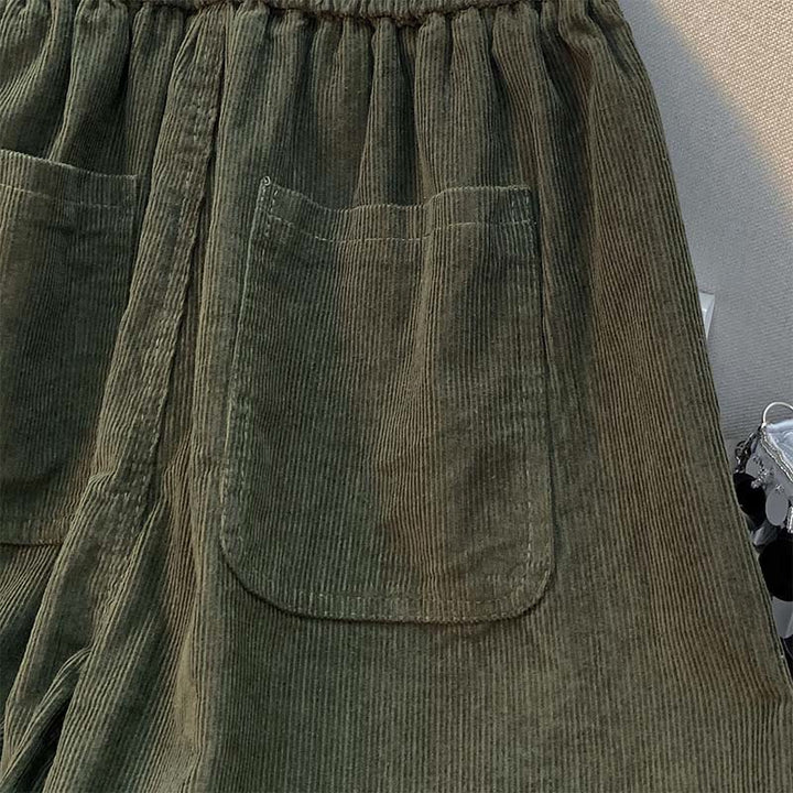 Pantalon sarouel en velours côtelé de coton à cordon de serrage et poches pour femme Buddha Stones - image 10