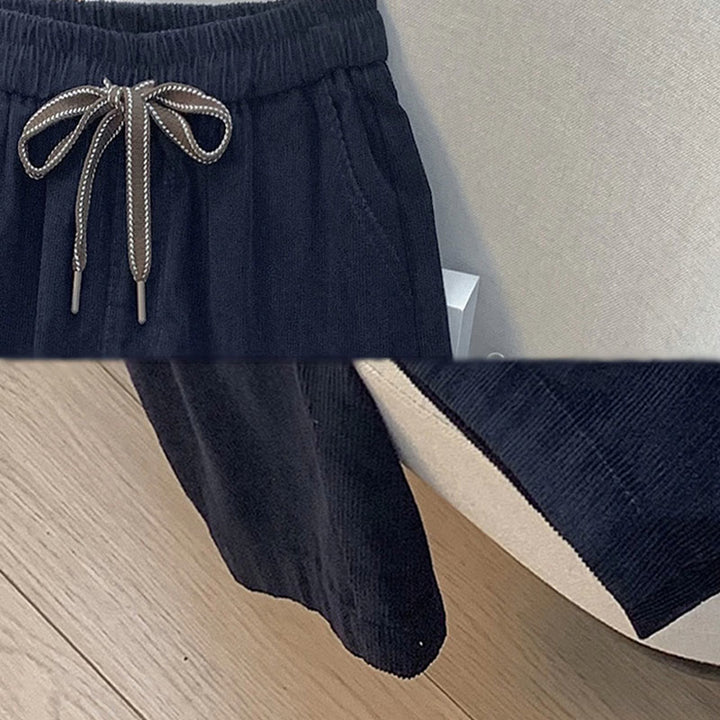 Pantalon sarouel en velours côtelé de coton à cordon de serrage et poches pour femme Buddha Stones - image 6