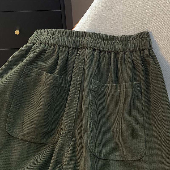 Pantalon sarouel en velours côtelé de coton à cordon de serrage et poches pour femme Buddha Stones - image 11