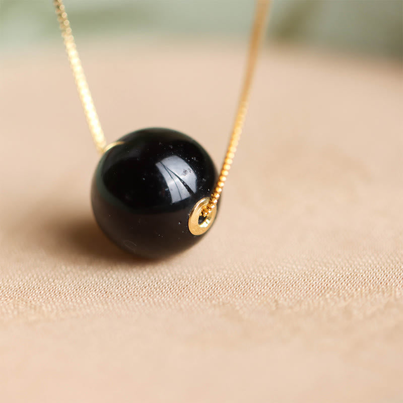 Collier avec pendentif en argent sterling 925 et perles rondes d'ambre Buddha Stones, symbole de confiance et de concentration - image 3