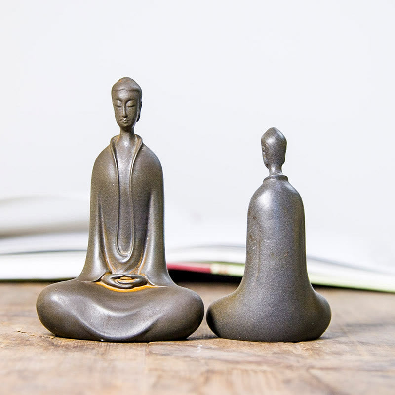 Statue de Buddha Stones Sakyamuni en résine moulée à la main en poudre de fer et rouille Décoration de la maison - image 22