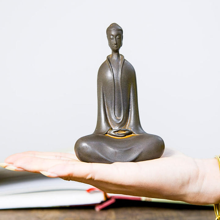 Statue de Buddha Stones Sakyamuni en résine moulée à la main en poudre de fer et rouille Décoration de la maison - image 20