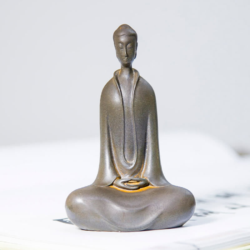 Statue de Buddha Stones Sakyamuni en résine moulée à la main en poudre de fer et rouille Décoration de la maison - image 18