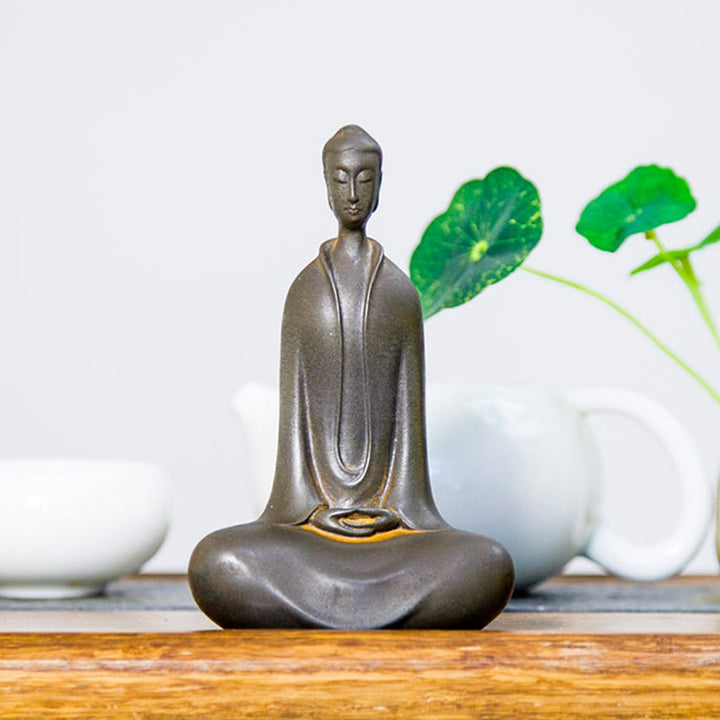 Statue de Buddha Stones Sakyamuni en résine moulée à la main en poudre de fer et rouille Décoration de la maison - image 15