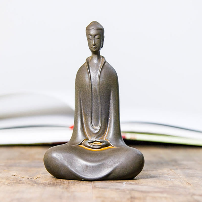 Statue de Buddha Stones Sakyamuni en résine moulée à la main en poudre de fer et rouille Décoration de la maison - image 19