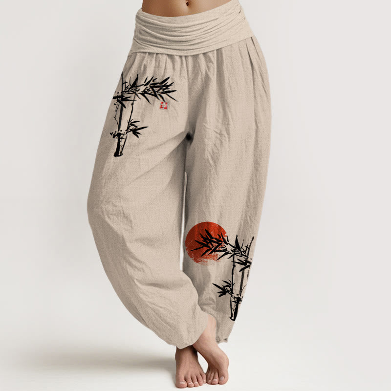 Pantalon Buddha Stones de bambou et soleil rouge - Tanné - US22，UK/AU26，EU54 (6XL) - image 14