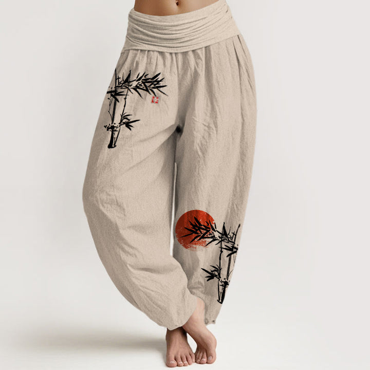 Pantalon Buddha Stones de bambou et soleil rouge - Tanné - US22，UK/AU26，EU54 (6XL) - image 14