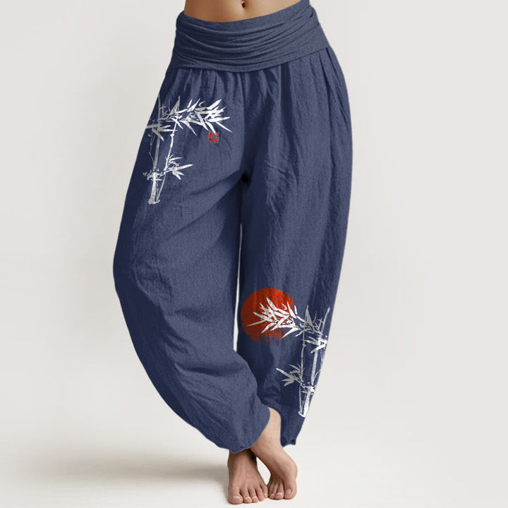 Pantalon Buddha Stones de bambou et soleil rouge - Bleu ardoise foncé - US22，UK/AU26，EU54 (6XL) - image 8