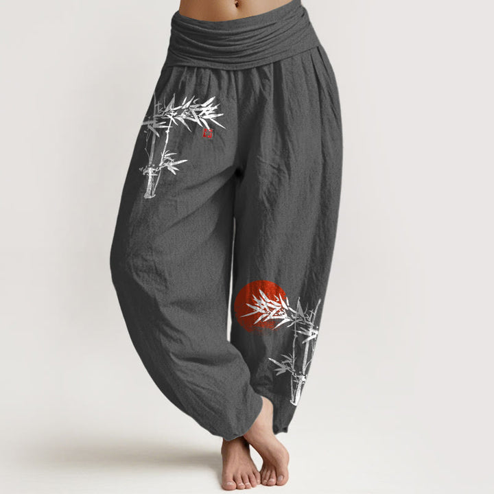 Pantalon Buddha Stones de bambou et soleil rouge - Gris terne - US22，UK/AU26，EU54 (6XL) - image 11