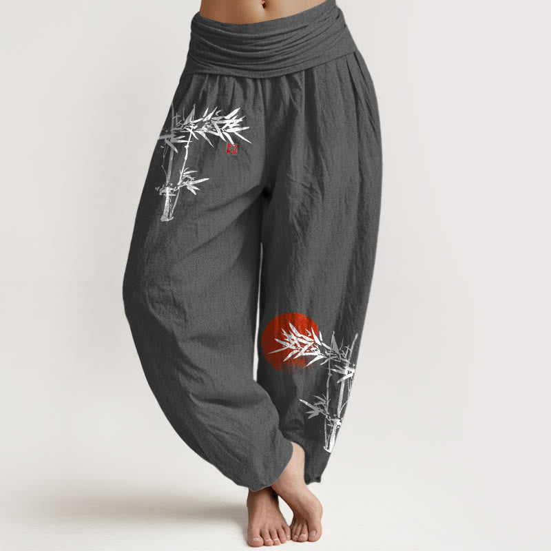 Pantalon Buddha Stones de bambou et soleil rouge - Gris sombre - US22，UK/AU26，EU54 (6XL) - image 11