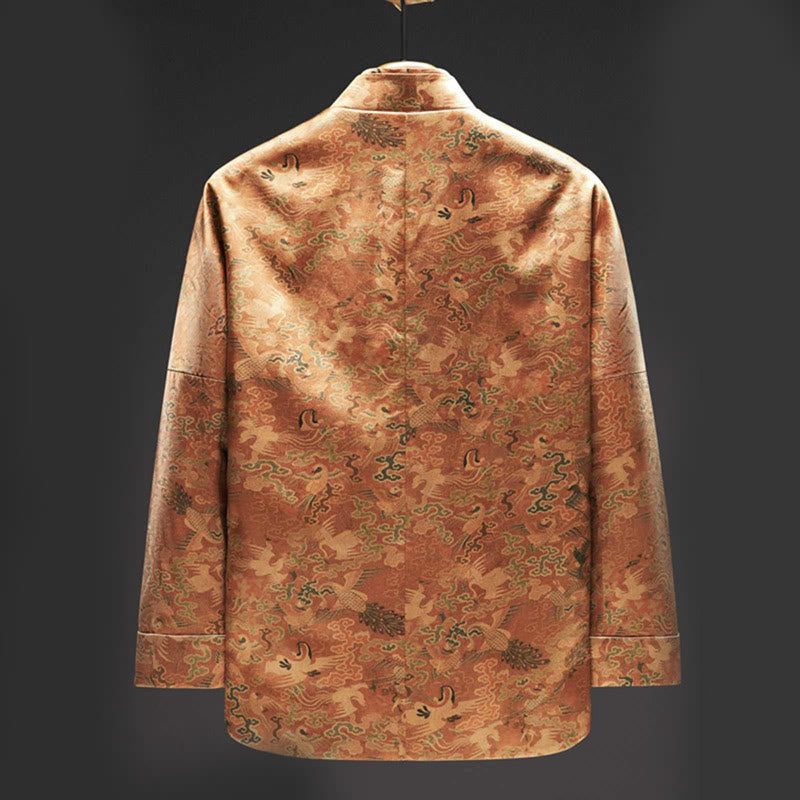 Veste homme manches longues motif Phoenix Auspicious Clouds 100 % Buddha Stones de mûrier 30 momme - image 1