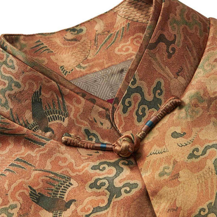 Veste homme manches longues motif Phoenix Auspicious Clouds 100 % Buddha Stones de mûrier 30 momme - image 5