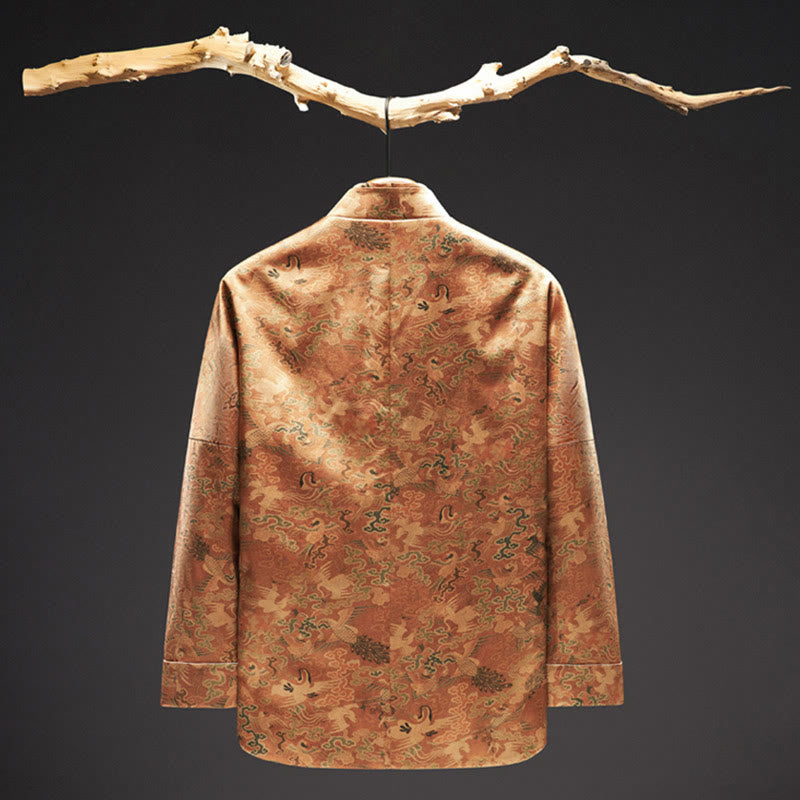 Veste homme manches longues motif Phoenix Auspicious Clouds 100 % Buddha Stones de mûrier 30 momme - image 3