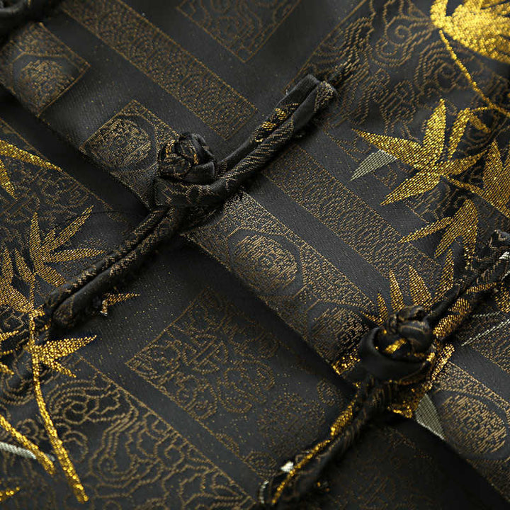 Veste homme à manches longues et poches en jacquard de bambou doré Buddha Stones - image 7