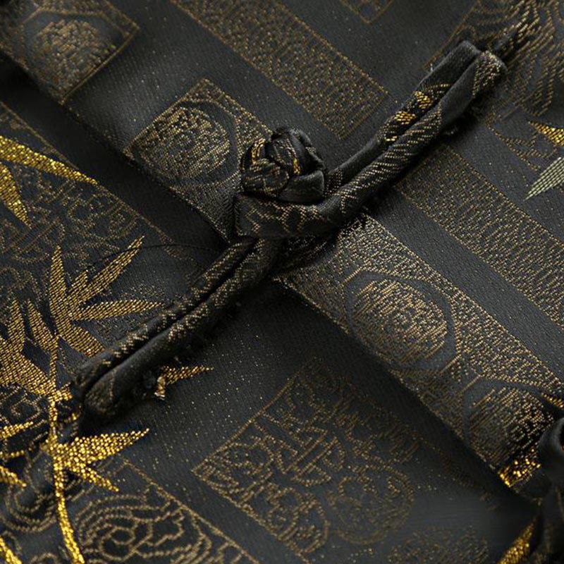 Veste homme à manches longues et poches en jacquard de bambou doré Buddha Stones - image 8