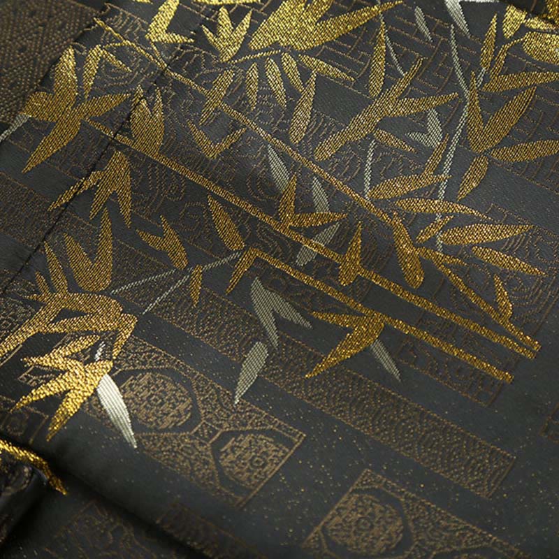 Veste homme à manches longues et poches en jacquard de bambou doré Buddha Stones - image 9