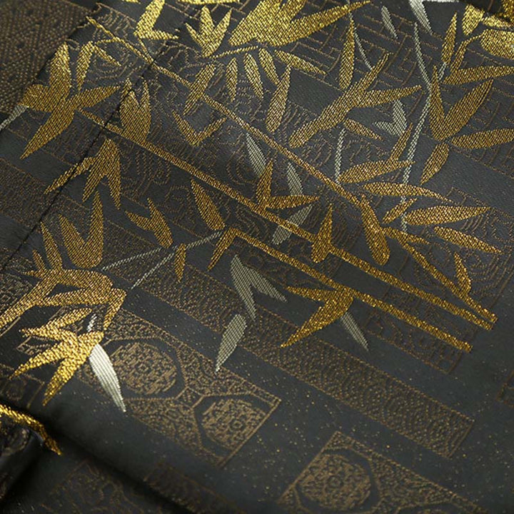 Veste homme à manches longues et poches en jacquard de bambou doré Buddha Stones - image 9