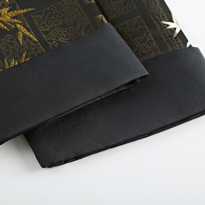 Veste homme à manches longues et poches en jacquard de bambou doré Buddha Stones - image 10