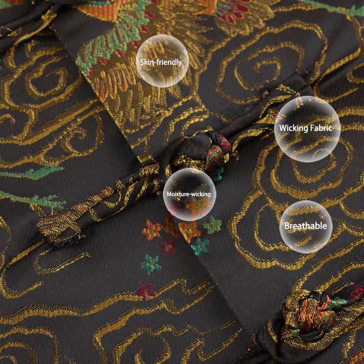 Veste à manches longues pour homme avec poches et boutons grenouille, Buddha Stones , Phénix coloré et nuages ​​de bon augure - image 4