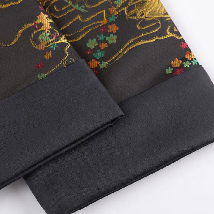 Veste à manches longues pour homme avec poches et boutons grenouille, Buddha Stones , Phénix coloré et nuages ​​de bon augure - image 8