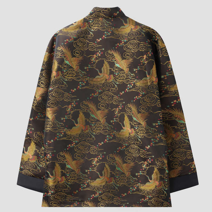Veste à manches longues pour homme avec poches et boutons grenouille, Buddha Stones , Phénix coloré et nuages ​​de bon augure - image 1