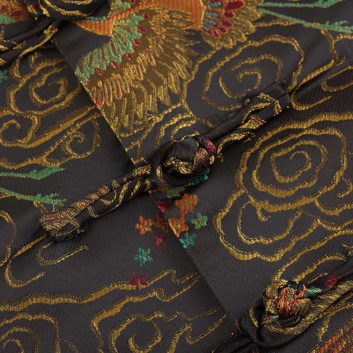 Veste à manches longues pour homme avec poches et boutons grenouille, Buddha Stones , Phénix coloré et nuages ​​de bon augure - image 6