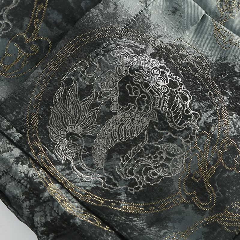 Veste homme à manches longues et boutons grenouille Buddha Stones Kirin Mountains avec poches - image 9