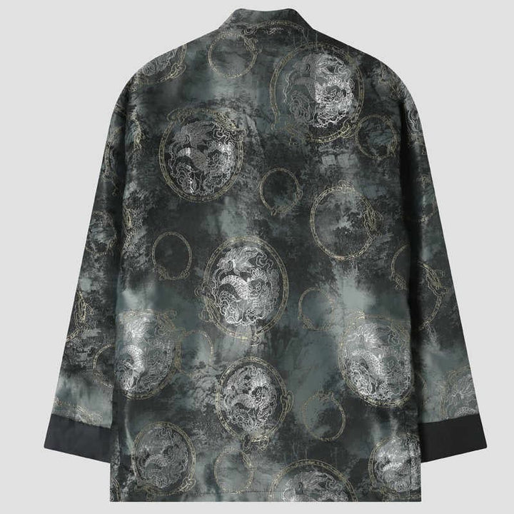 Veste homme à manches longues et boutons grenouille Buddha Stones Kirin Mountains avec poches - image 1