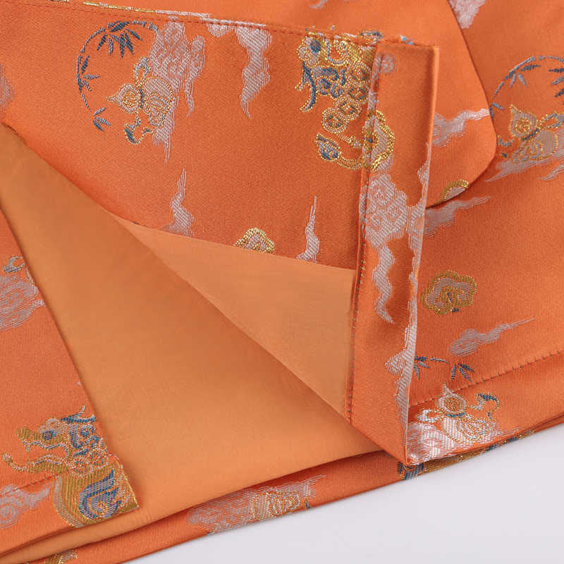 Veste homme à manches longues et boutons grenouille avec poches, Buddha Stones, orange, Kirin, nuages ​​de bon augure - image 8