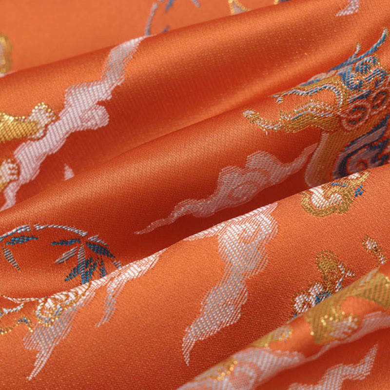 Veste homme à manches longues et boutons grenouille avec poches, Buddha Stones, orange, Kirin, nuages ​​de bon augure - image 11