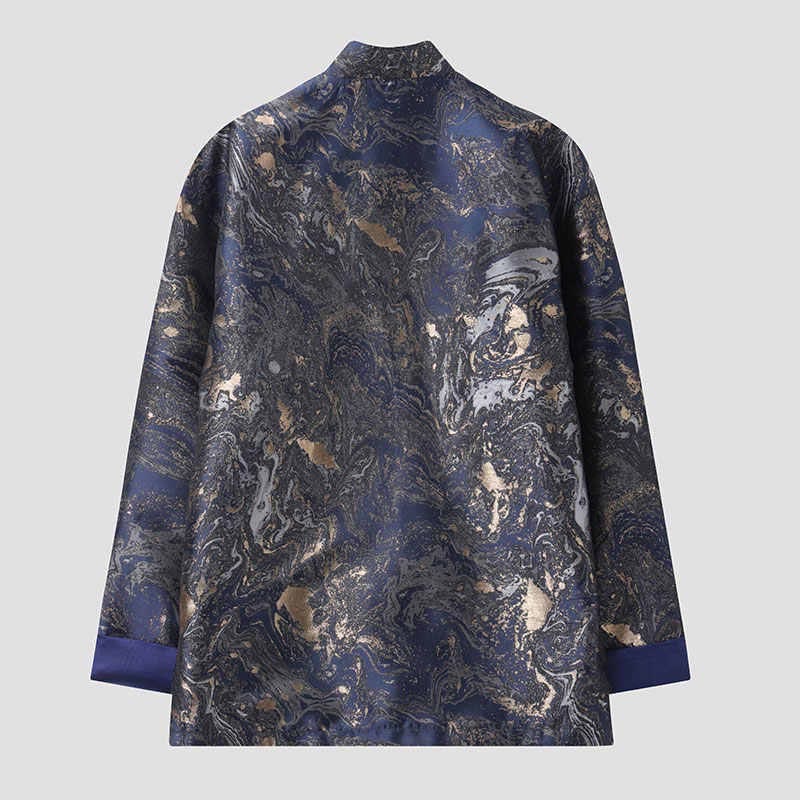 Veste à manches longues et poches pour homme, Buddha Stones, montagnes d'eau bleues qui coulent - image 2